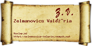 Zelmanovics Valéria névjegykártya